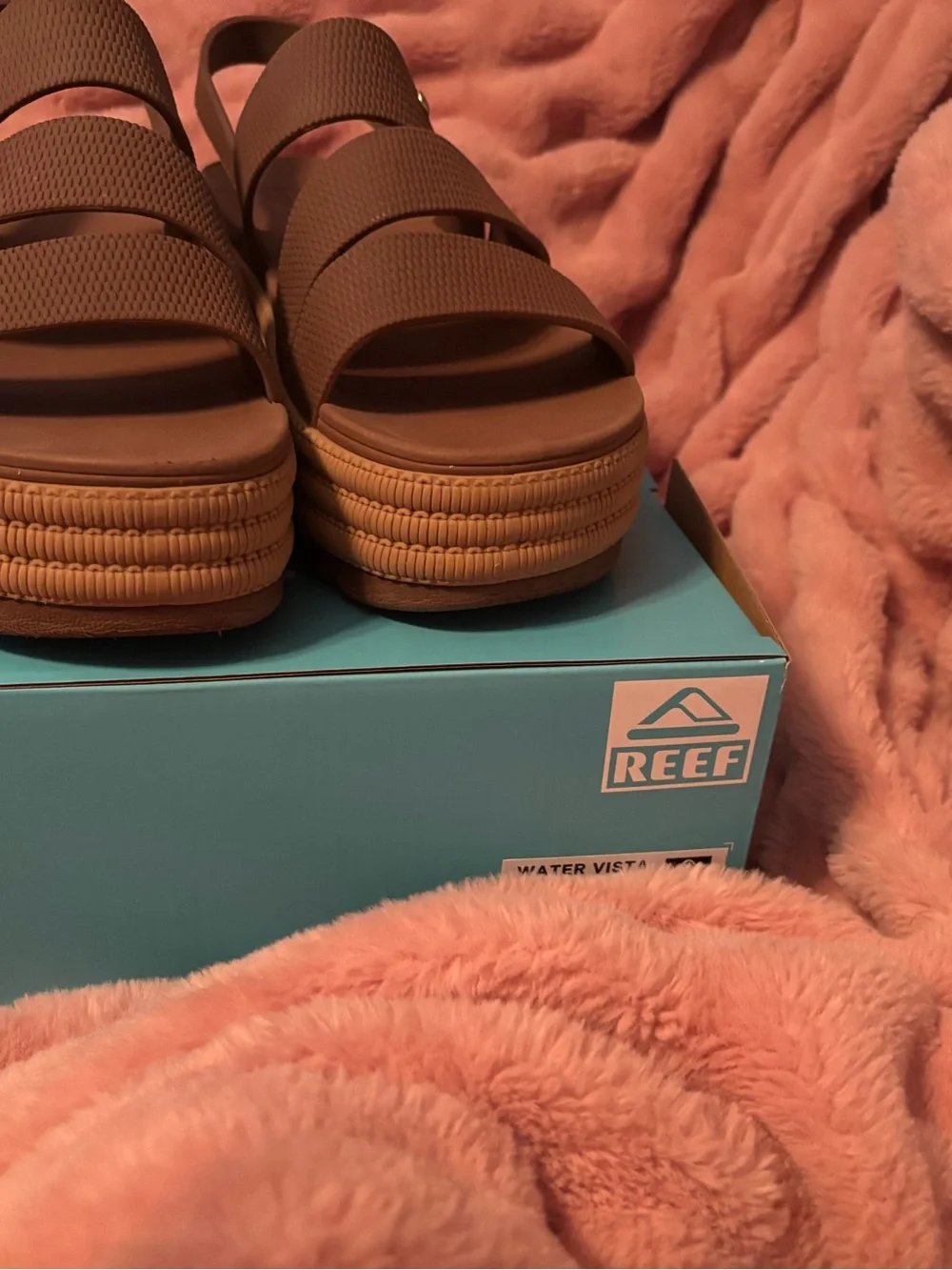 Reef Brown and Tan Platform Slingback Sandal